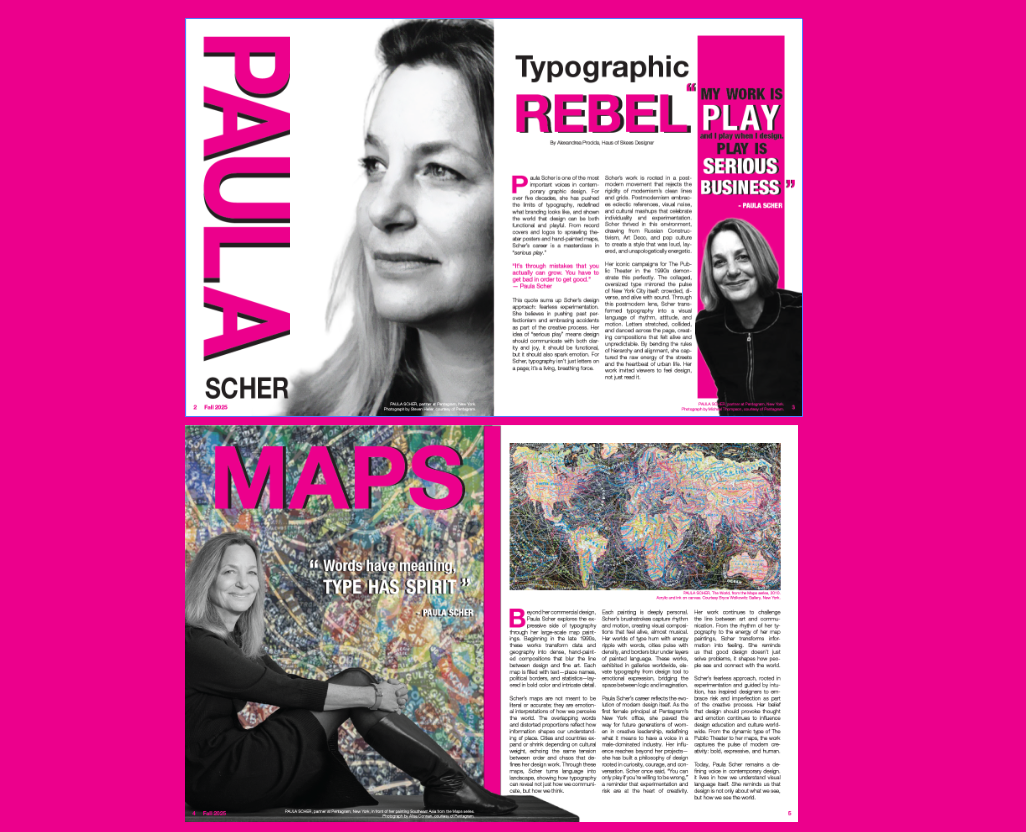 Paula Scher Typographic Rebel editorial design project