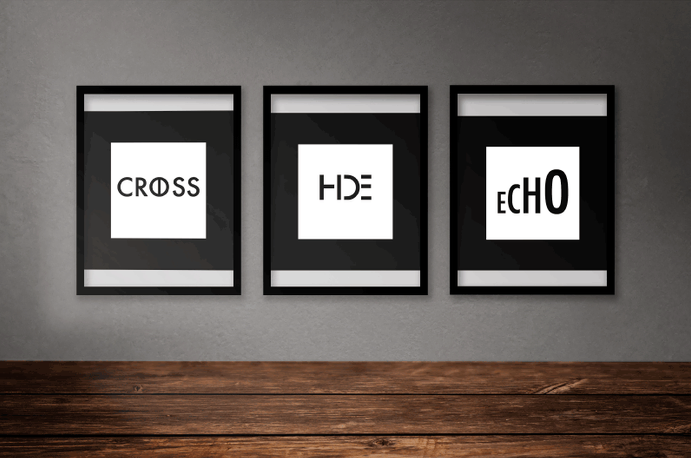 Cross Hide Echo experimental typography project